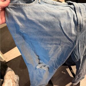 Old Navy Men's Distressed Light Blue Skinny Jeans